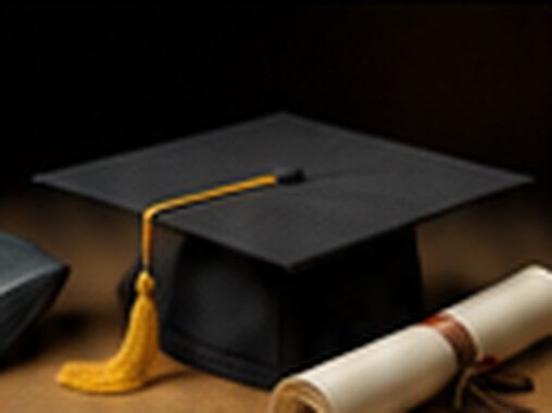 Graduation cap and certificate